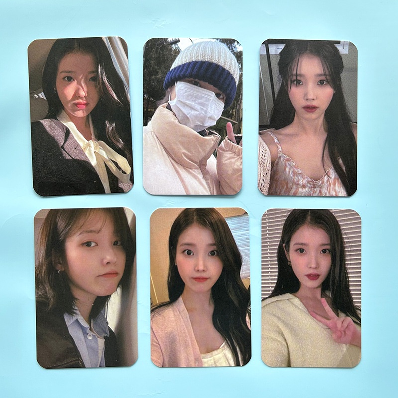 6pcs /set Merek IU UAENA Cincin Photocards Kartu Lomo Kpop Postcards