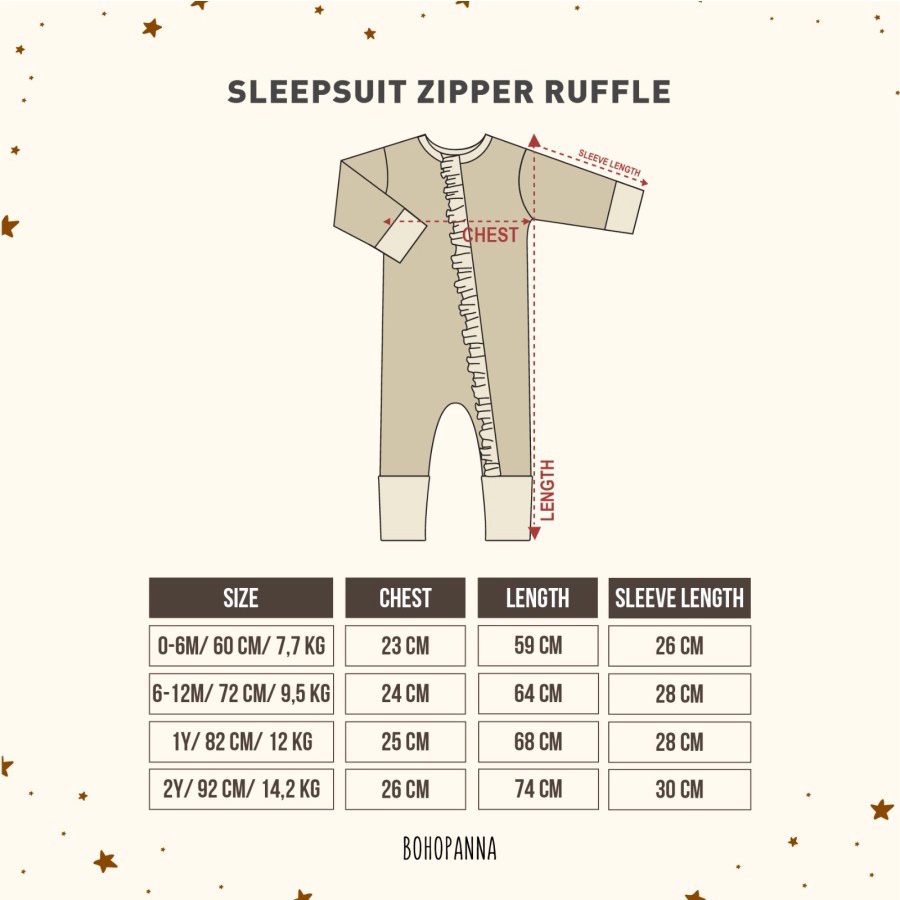 Bohopanna - Sleepsuit Zipper Ruffle | Jumper Bayi