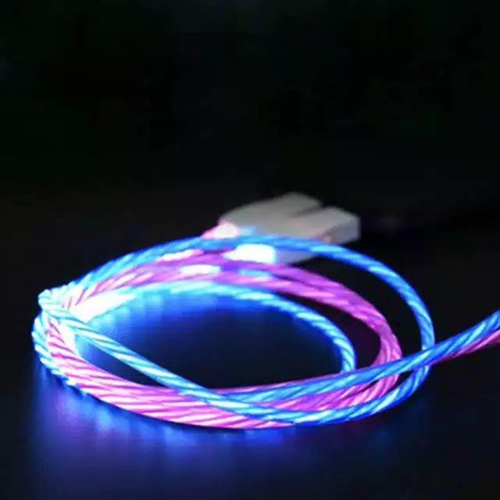 KABEL DATA LED GLOW FLOWING MICRO USB 3A