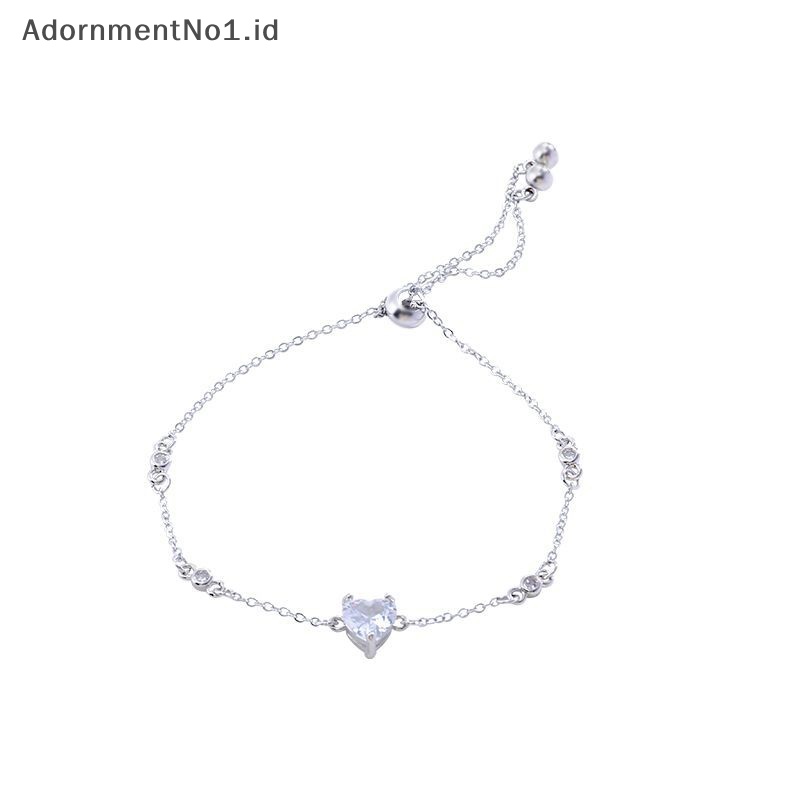 [AdornmentNo1] Mewah berkilau Adjustable Zircon gelang cinta tarik gelang untuk wanita Fashion kreatif perhiasan pernikahan hadiah ulang tahun