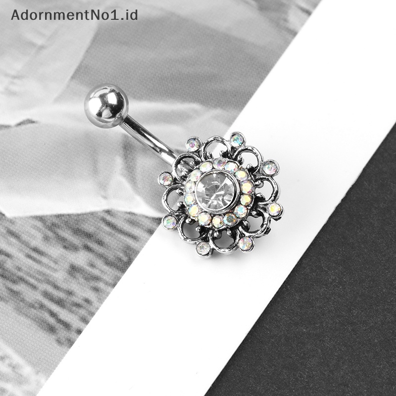 [AdornmentNo1] Stainless Steel zirkon cincin kancing perut pusar cincin perut seksi wanita perhiasan tubuh perut