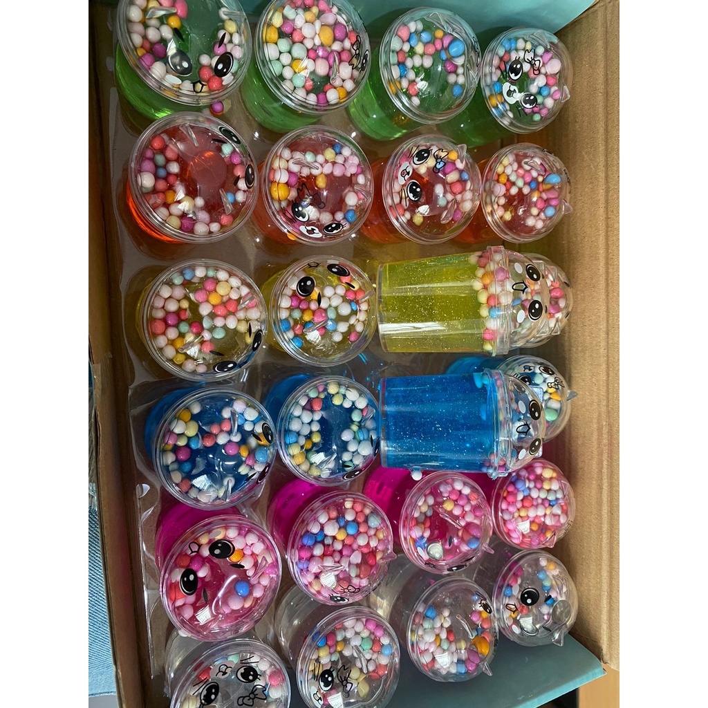 SLIME Mainan Mud Crystal Slime Bening motif random