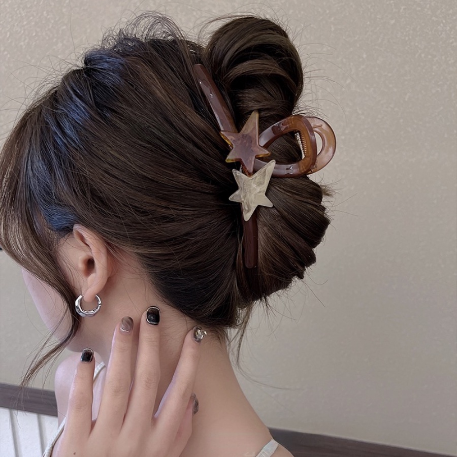 Korean Acrylic Five-pointed Star Hair Clip Woman Versatile Hairpin Ponytail Clip Hair Accessories