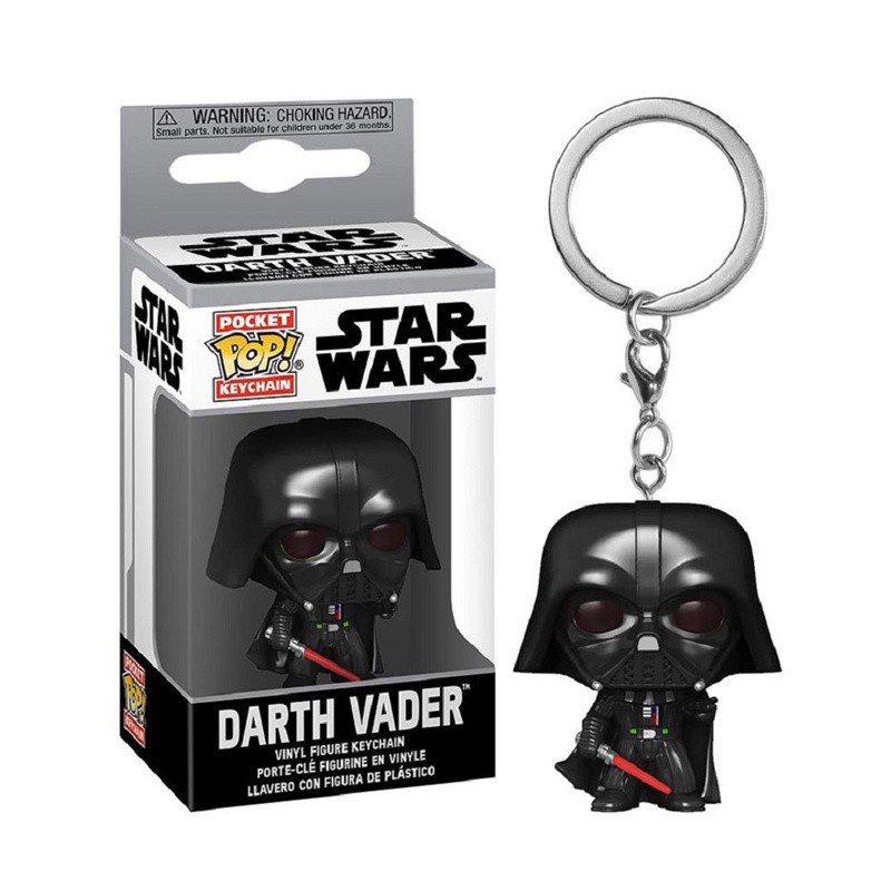Funko POP Star Wars Darth Vader Gantungan Kunci Liontin Yoda Mandalorian Stormtrooper Model Boneka Action Figure Key Ring Minifigure