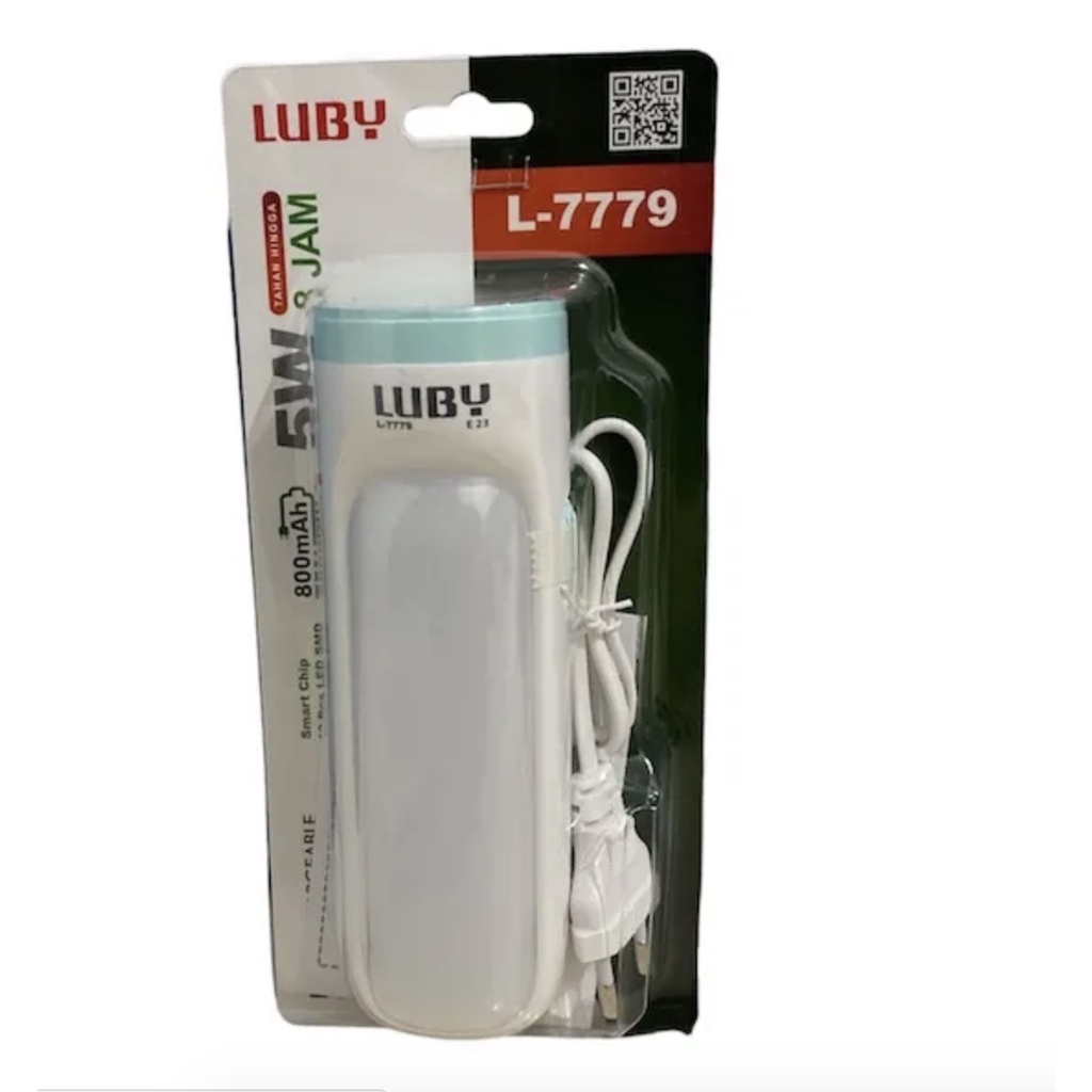 Lampu Emergengy Cas LUBY L 7779 Putih Baterai Rechargeable Ulang Lampu EMergency LED Camping 3 Watt Senter