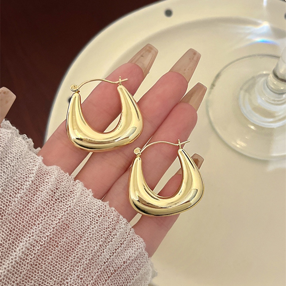 Trendi Pengantin Korea INS Gadis Elegan Temperamen Hadiah Perhiasan Fashion U Type Earrings Untuk Wanita Wanita Wanita Pesta Logam Halus Indah Sederhana Pernikahan Harian