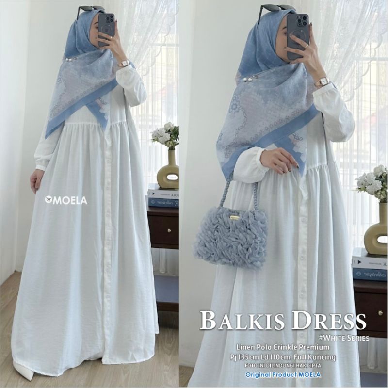 BALKIS DRESS POLOS ORI MOELA | Ld135 Linen Polo Crinkle Premium