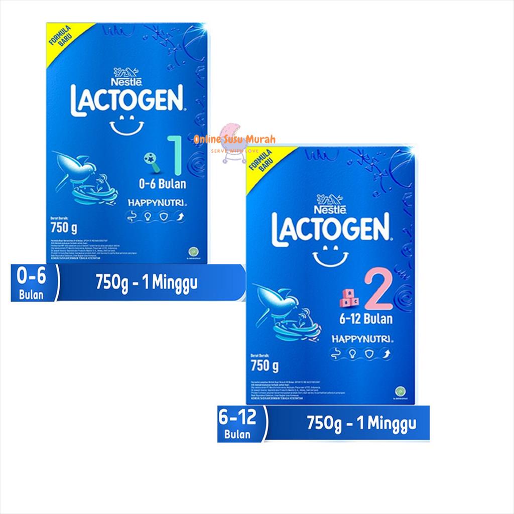 LACTOGEN TAHAP 1 0-6 BULAN TAHAP 2 6-12 BULAN 750GR