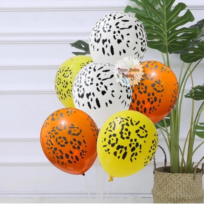 Balon Latex Animal / Balon Latex Hewan Motif Leopard 12inch Ecer