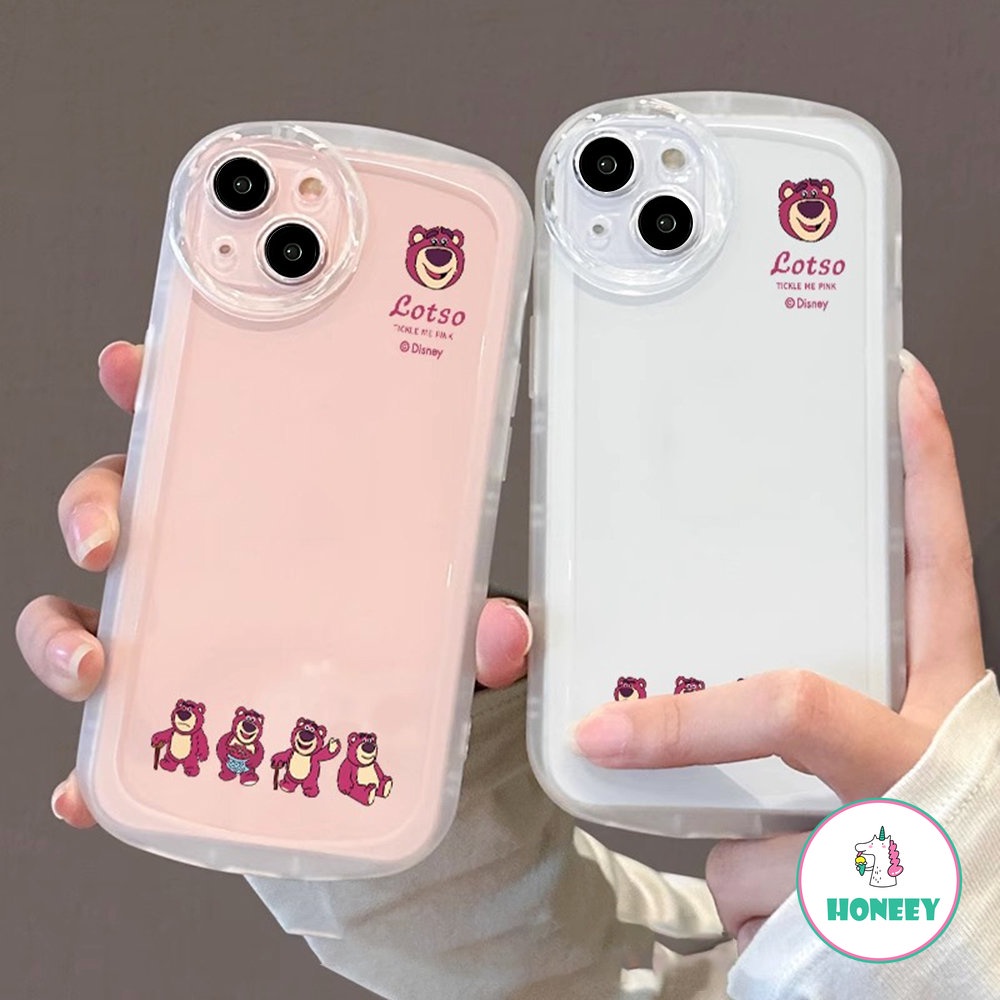 Casing Ponsel Beruang Strawberry Kartun Lucu Kompatibel Untuk Iphone14 13 12 11 Pro Max Casing iPhone X XR XS 78 Plus Cover Pelindung Kamera