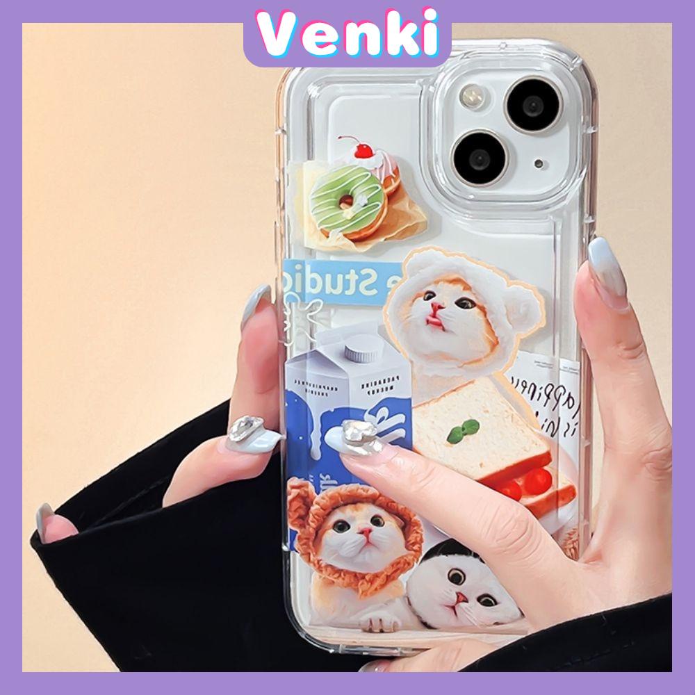 VENKI - Untuk iPhone 11 Case Bening Lembut TPU Case Airbag Shockproof Perlindungan Kamera Anak Kucing Lucu Kompatibel dengan iPhone 14 13 Pro Max iPhone 12 Pro Max XR XS 7Plus 8Plus