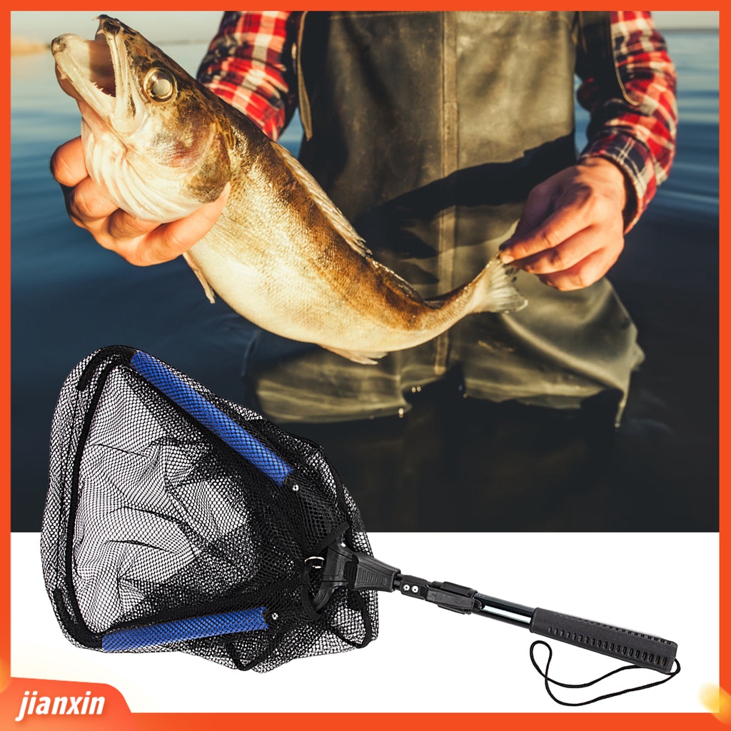 (In Stock) Jaring Ikan Mudah Dibawa Ringan Tahan Aus Portabel Lubang Lebat Menangkap Ikan Nylon Retractable Telescoping Fish Net Untuk Outdoor