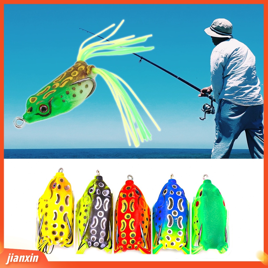 (In Stock) 5Pcs /Set Katak Lure Strip Line Kait Ganda Warna-Warni Lembut Simulasi Topwater Memancing Crankbait Untuk Outdoor