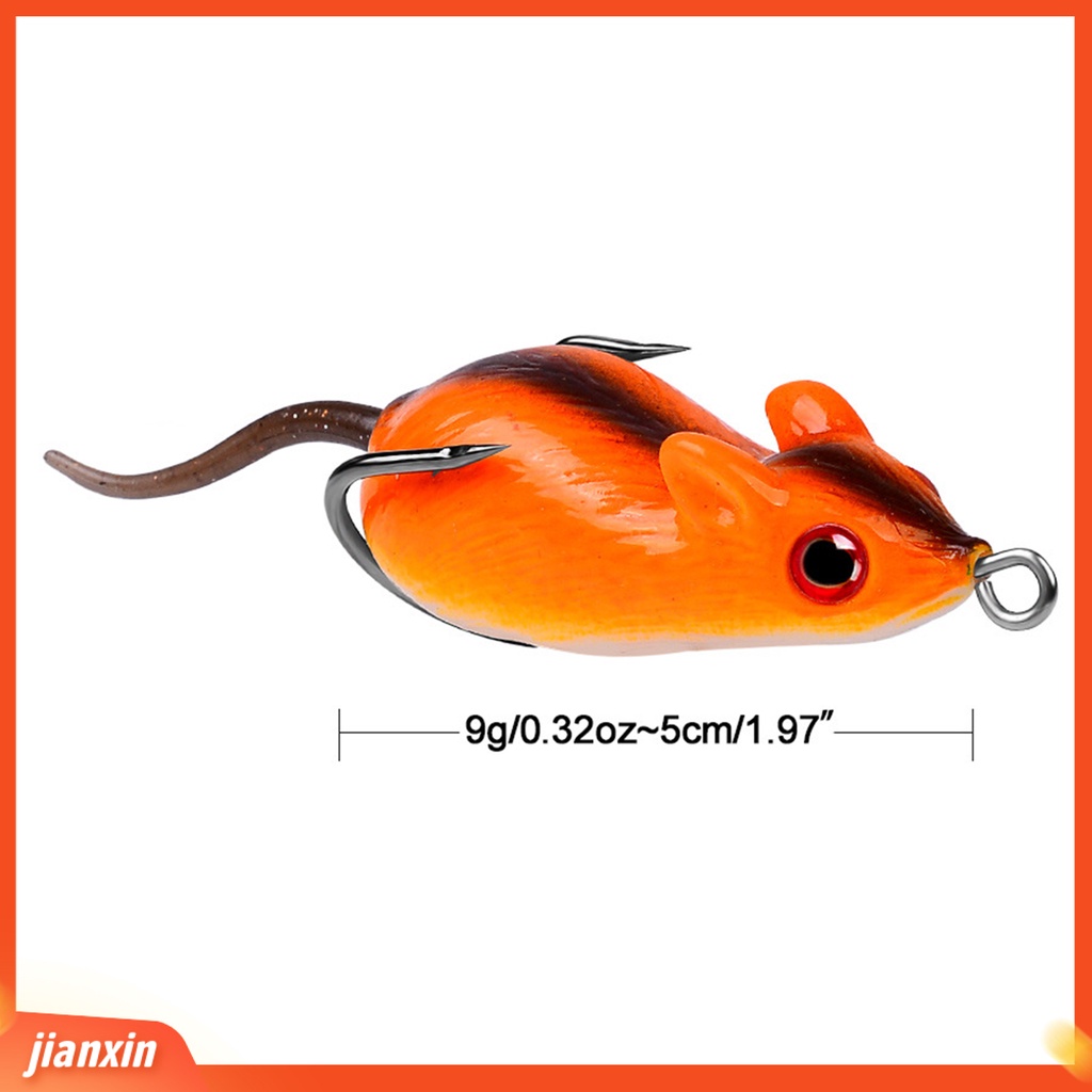 (In Stock) 5cm 9g Silikon Umpan Tikus Fleksibel Tajam Kait Umpan Tikus Dengan Kait Ganda Aksesori Memancing