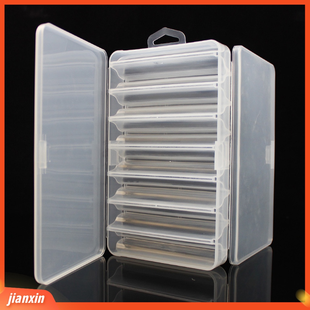 (In Stock) Fishing Tackle Box Dua Sisi 14kompartemen Wadah Umpan Plastik Keras Transparan Kokoh Untuk Umpan