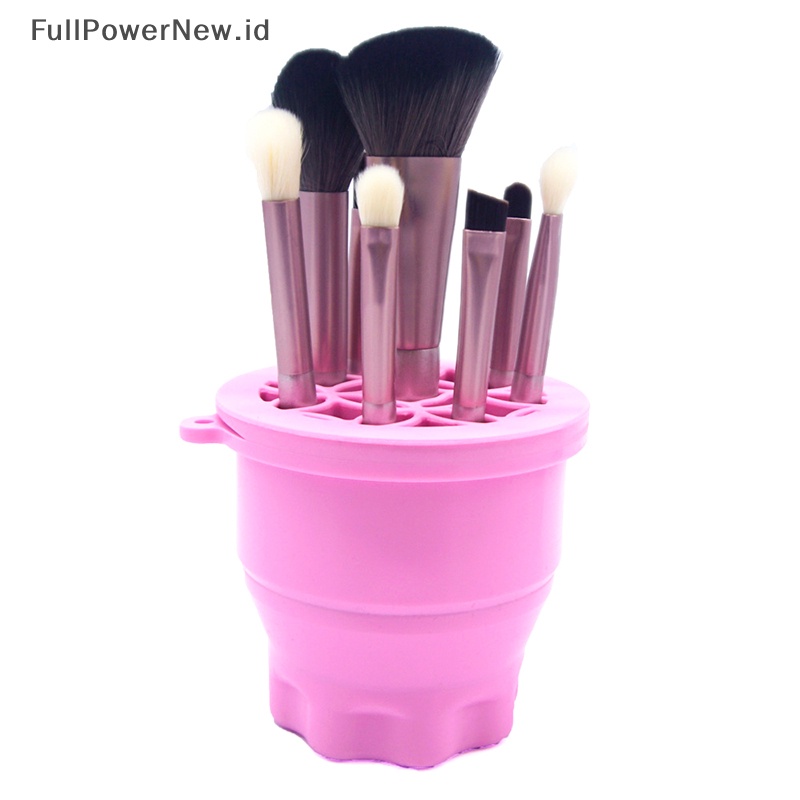 Power Silicone Foldable Brush Cup Kuas Makeup Rak Pengering Pembersih Tempat Cuci ID