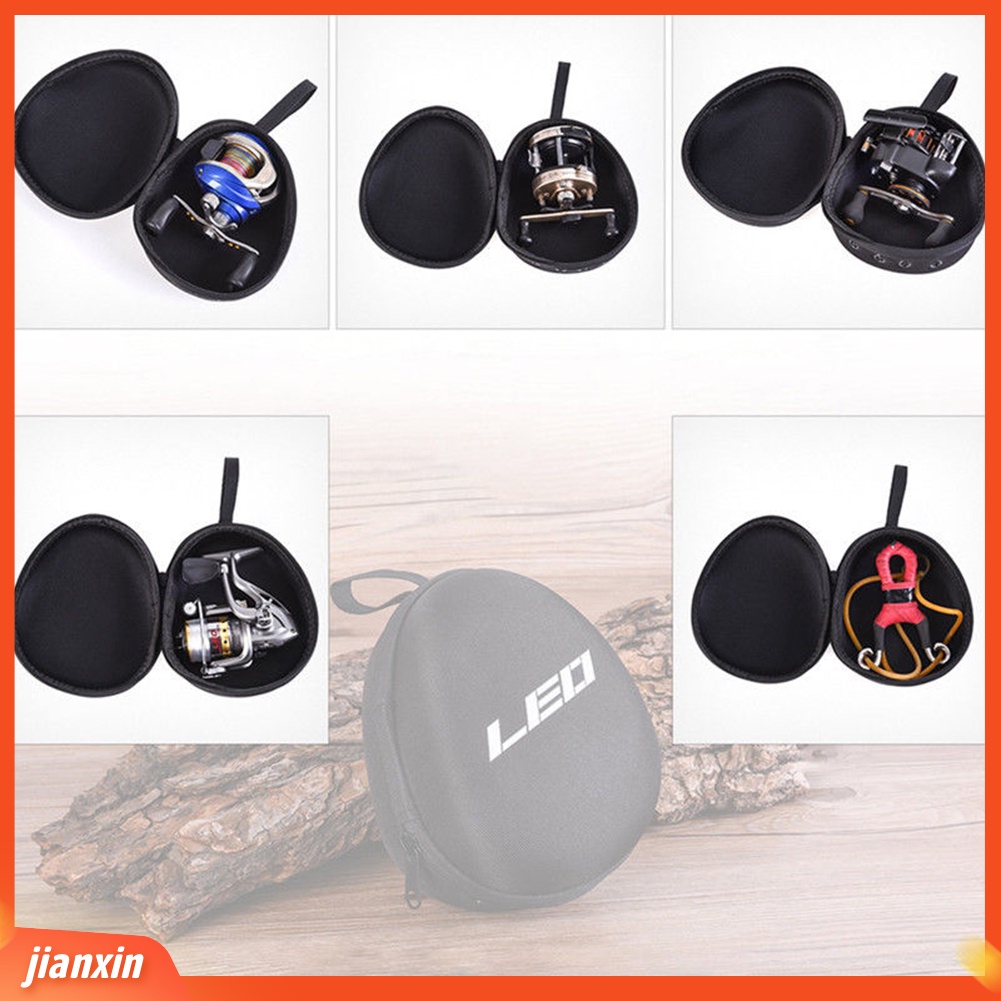 (In Stock) Reel Pancing Protect Bag Wheels Gear Padded Hard Case Pouch Tackle Alat Penyimpanan