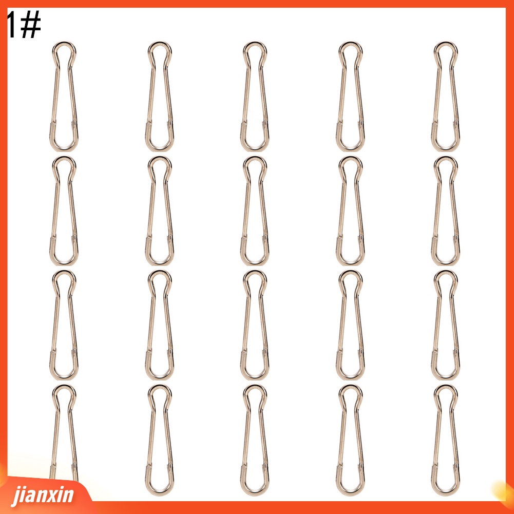 (In Stock) 20Pcs Stainless Steel Bass Carp Fishing Snap Swivel Hook Konektor Lures Klip