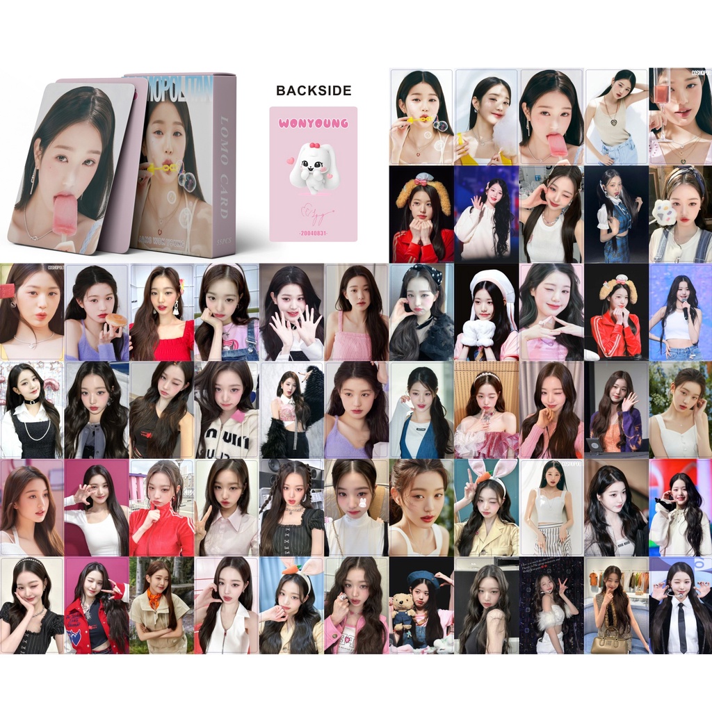 55pcs /box WONYOUNG IVE Photocards Album Solo Magazine Cover Kartu Lomo Kpop Postcards