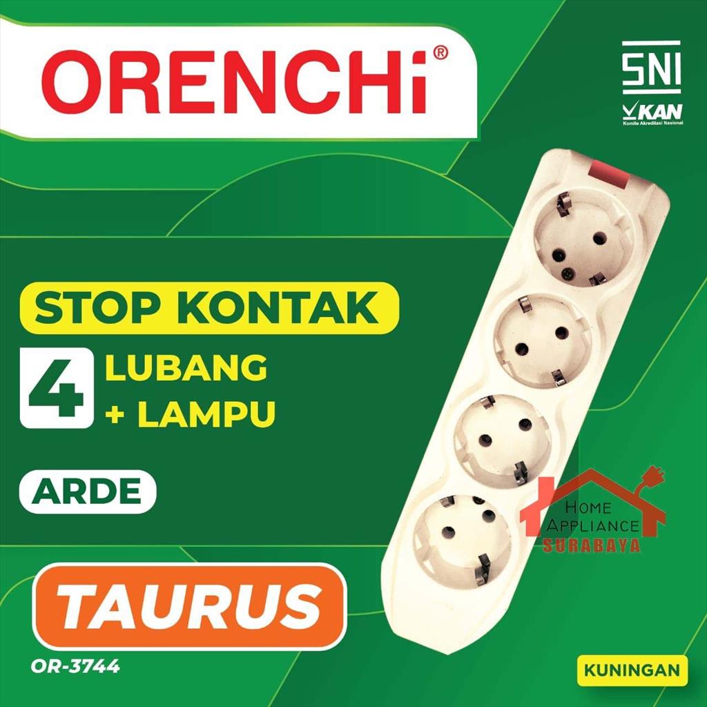 ORENCHI TAURUS Terminal Stop Kontak Arde SNI Kuningan + Lampu Indikator Lubang 1 2 3 4 5