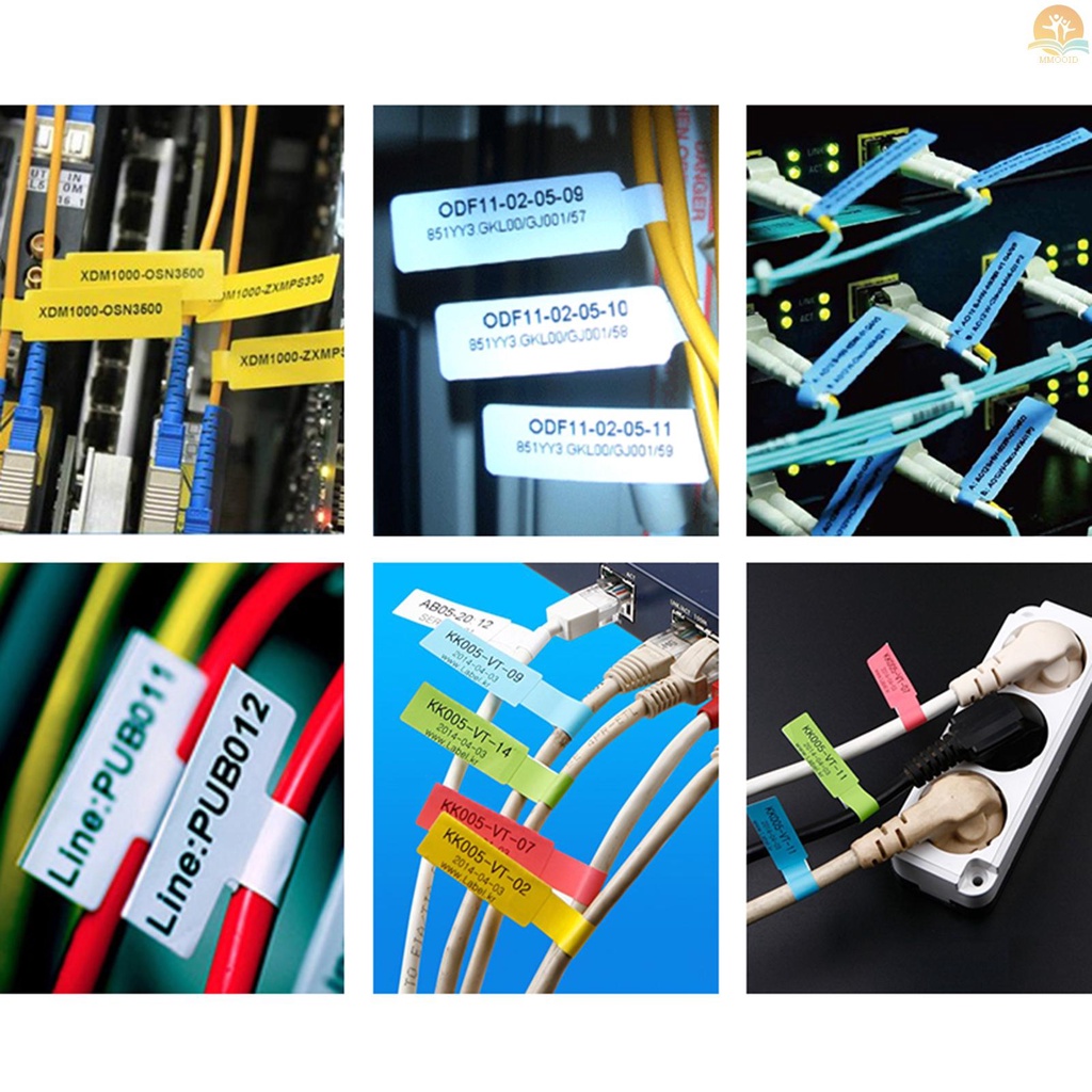 In Stock Cable Label Self-Adhesive Thermal Printing Sticker Kertas Tahan Air Minyak Tahan Sobek Label Tape Untuk Kabel Wires Jewelry Untuk Seri DP23 Thermal Printer Label Membuat