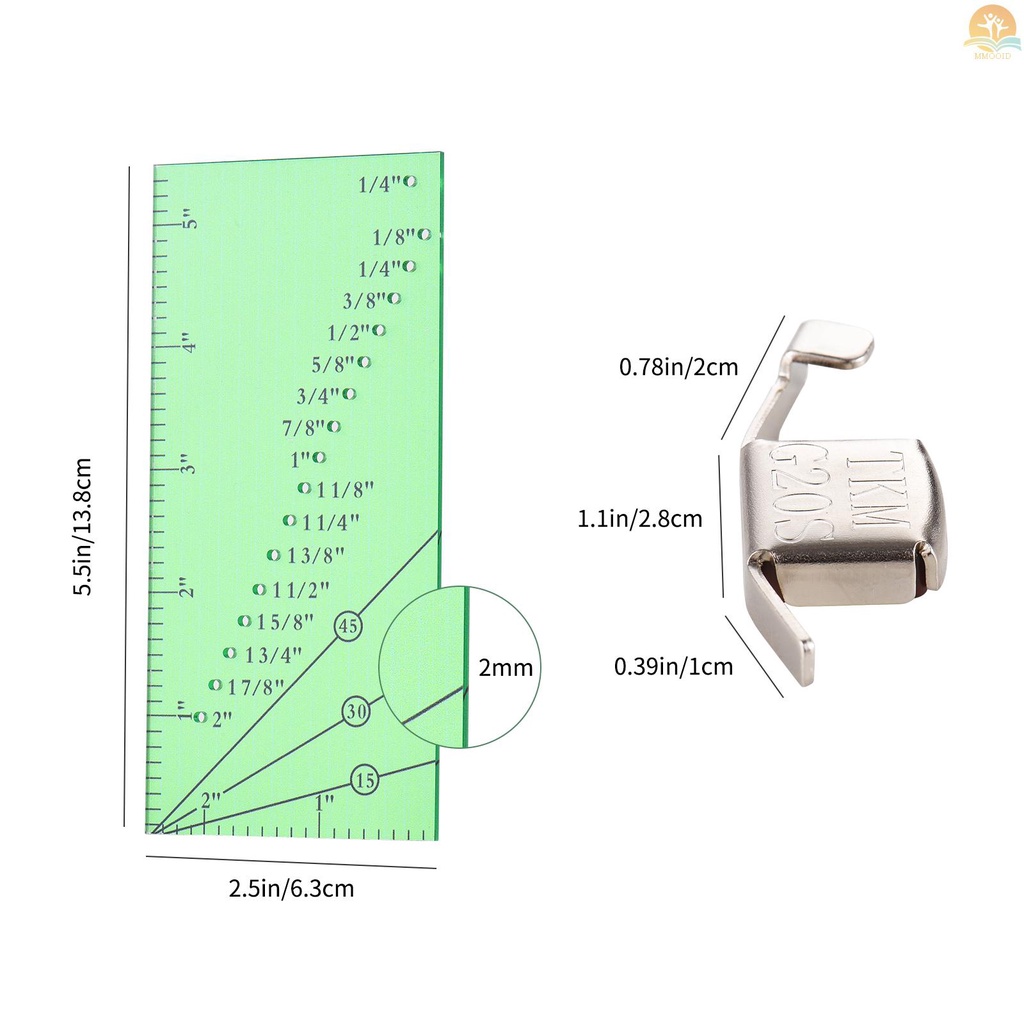 In Stock Penggaris Tuntas Jahitan Dan 2pemandu Jahitan Magnetik Untuk Mesin Jahit1Per8&quot; Sampai 2&quot; Garis Lurus Hems Penggaris Jahit Untuk Pengukur Jahitan Dengan Titik Pivot 1per4&quot; Dan Lis 45derajat L