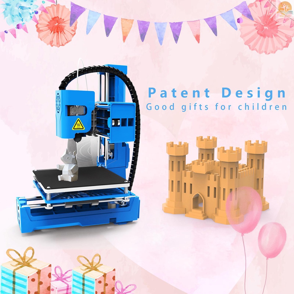 In Stock EasyThreed 3D Printer Mesin Cetak Desktop Mini Untuk Anak-Anak 100x100x100mm Ukuran Cetak Platform Dapat Dilepas Pencetakan Satu Kunci Dengan Kartu TF PLA Sample Filament Untuk Pemula Ho