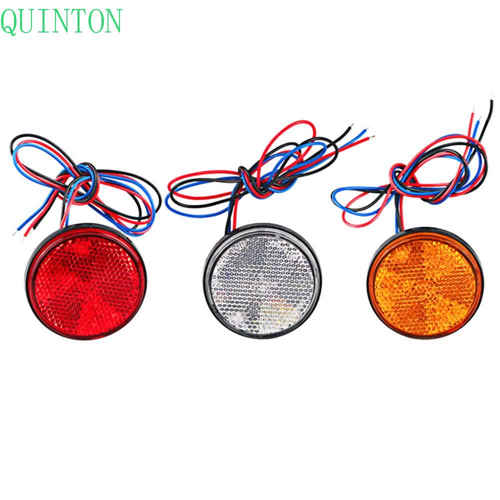 QUINTON Reflektor Lampu Ekor Bulat Mobil LED Putih/Kuning/Red Turn Singal Light