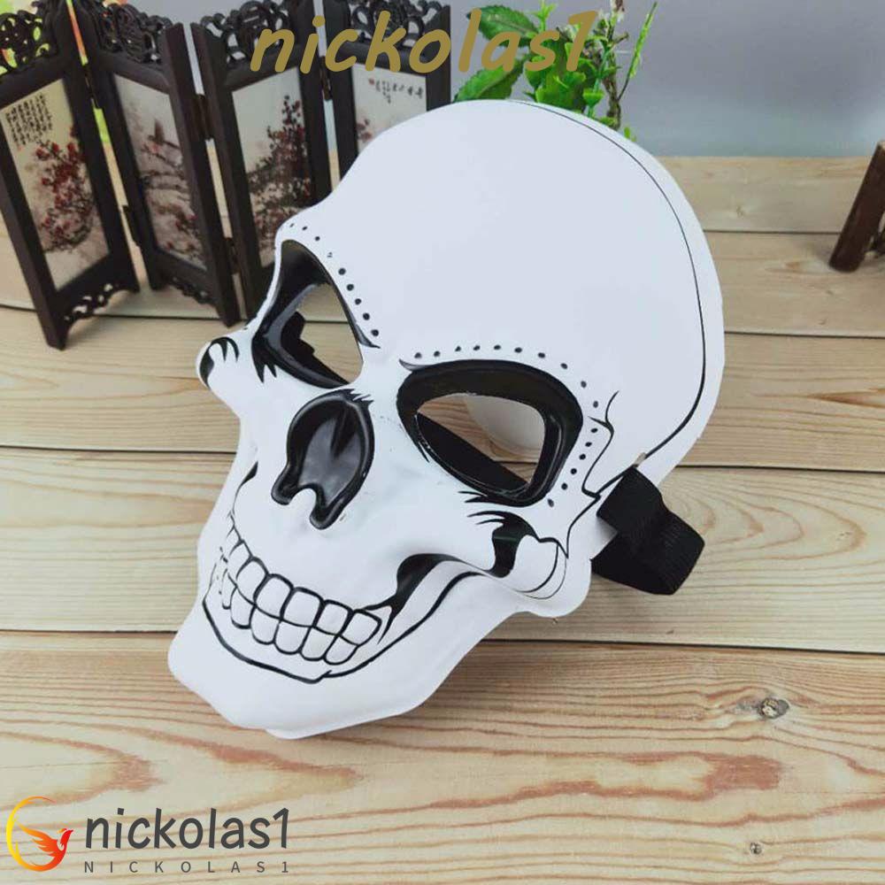 NICKOLAS1 Topeng Horror Plastik Horror Smiley Ghost Topeng Anime Topeng Tengkorak Cosplay Pesta Topeng Props