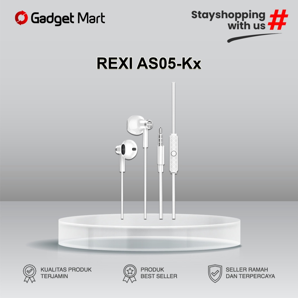 Rexi Handsfree AS05-K Wired Earphone Bass stereo