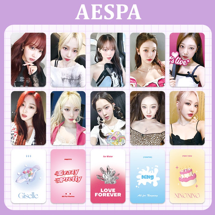 6pcs /set AESPA Photocards Album Kartu Lomo Member Solo Kpop Postcards