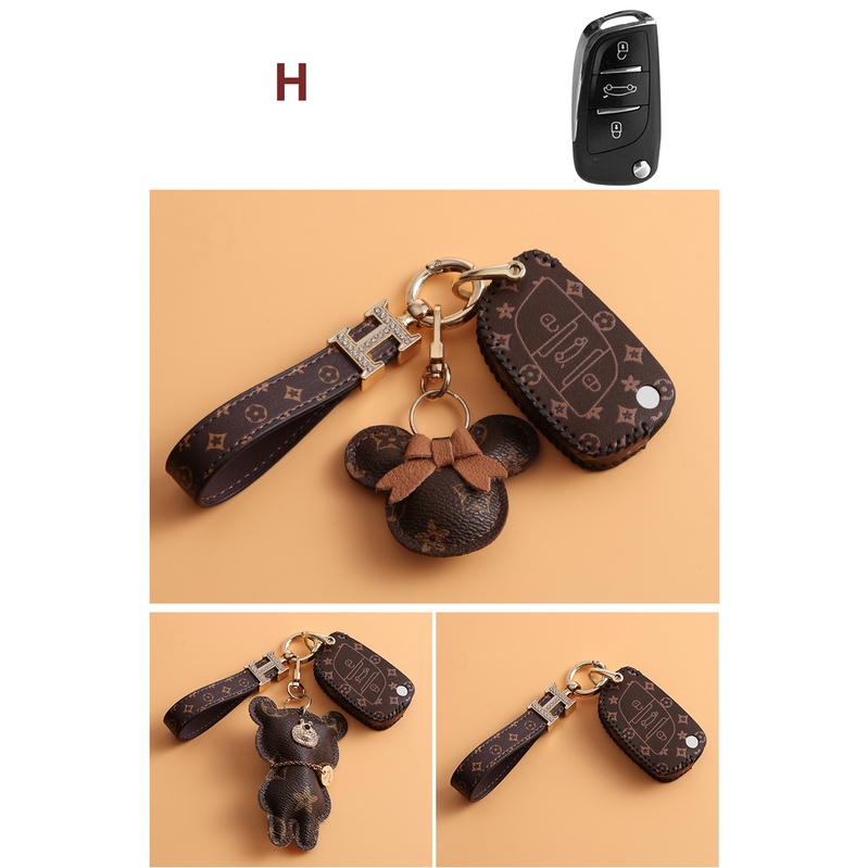 Audi a3 key case Female2021Cherri qq ice Cream2022 ice cream cone Tanpa Batas sundae Kepribadian Lucu Kartun Lipat Baru20Kunci Mobil ring key case