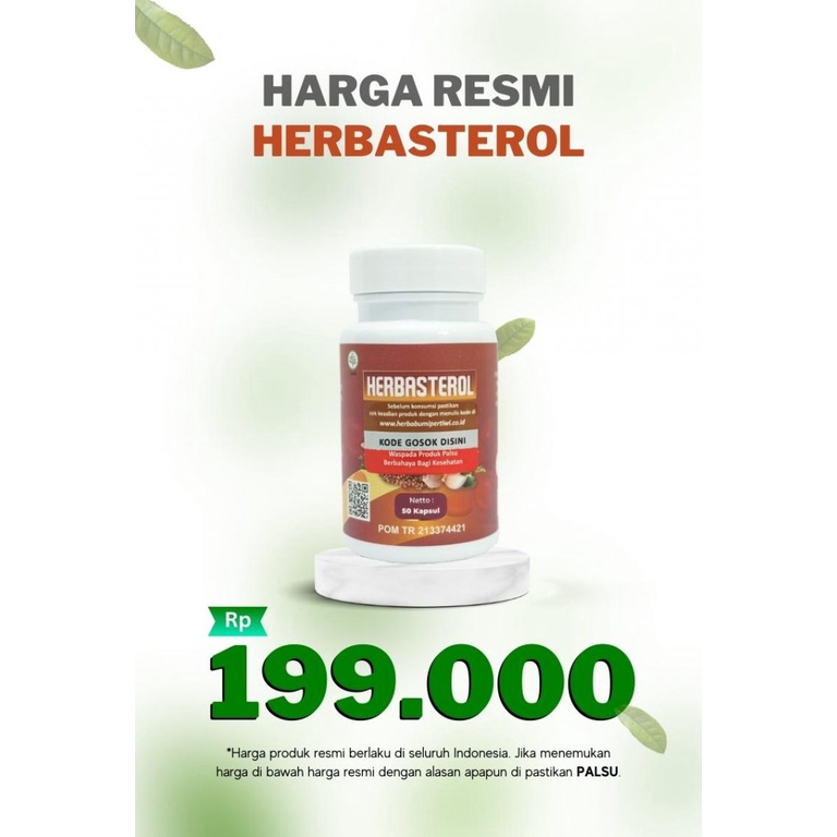 Herbasterol Original - Atasi Kolesterol dan Asam Urat Darah Menggumpal Akibat Cepat Lelah Cara Mengatasi Kolesterol Paling Ampuh Aman Dikonsumsi Jangka Panjang Tanpa Efek Samping ORIGINAL