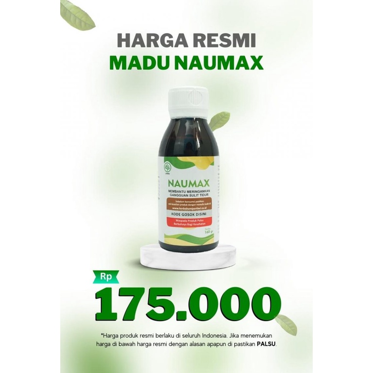 Madu Naumax Herbal Ori bisa COD untuk Insomnia Gangguan Sulit Tidur Relaksasi Tubuh, Mengatasi Depresi dan Cemas ORIGINAL