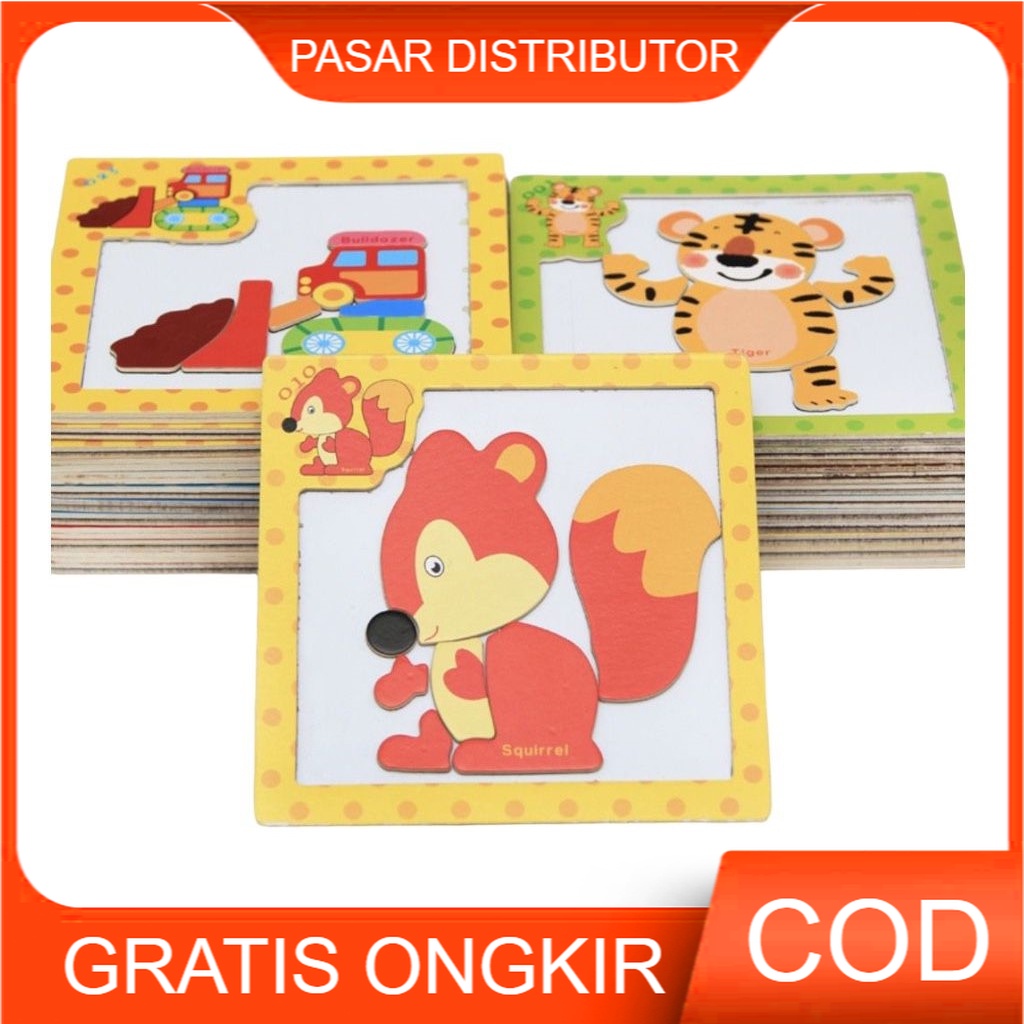 Mainan Edukasi Anak MAGNETIC PUZZLE Mainan Puzzle Kayu Anak Belajar