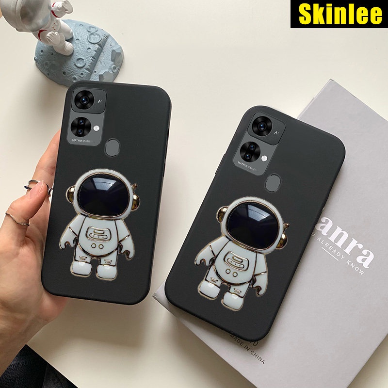 For Oukitel C33 C32 Softcasing case casing case Rubber Glossy Soft Fall Proof With Astronaut Bracket