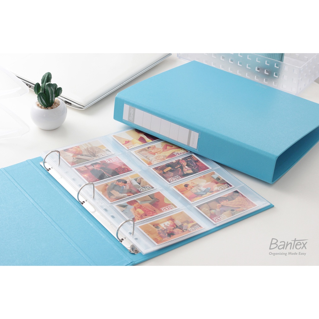 

[Artomas] Bantex Photocard Album A4 3 Ring Binder with Sleeve Pocket - Bubble Gum Series Blue #8312P23