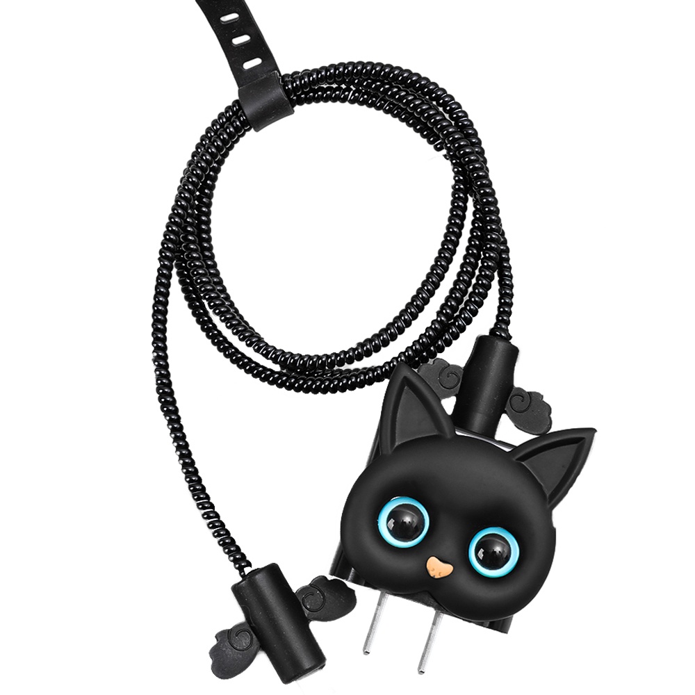 Cover Pelindung Charger Kucing Kartun/Penutup Colokan Charge Cepat/Casing Pelindung Kepala Cas/Lengan Pengatur Kabel Data/Kompatibel Dengan Apple 18W /20W universal