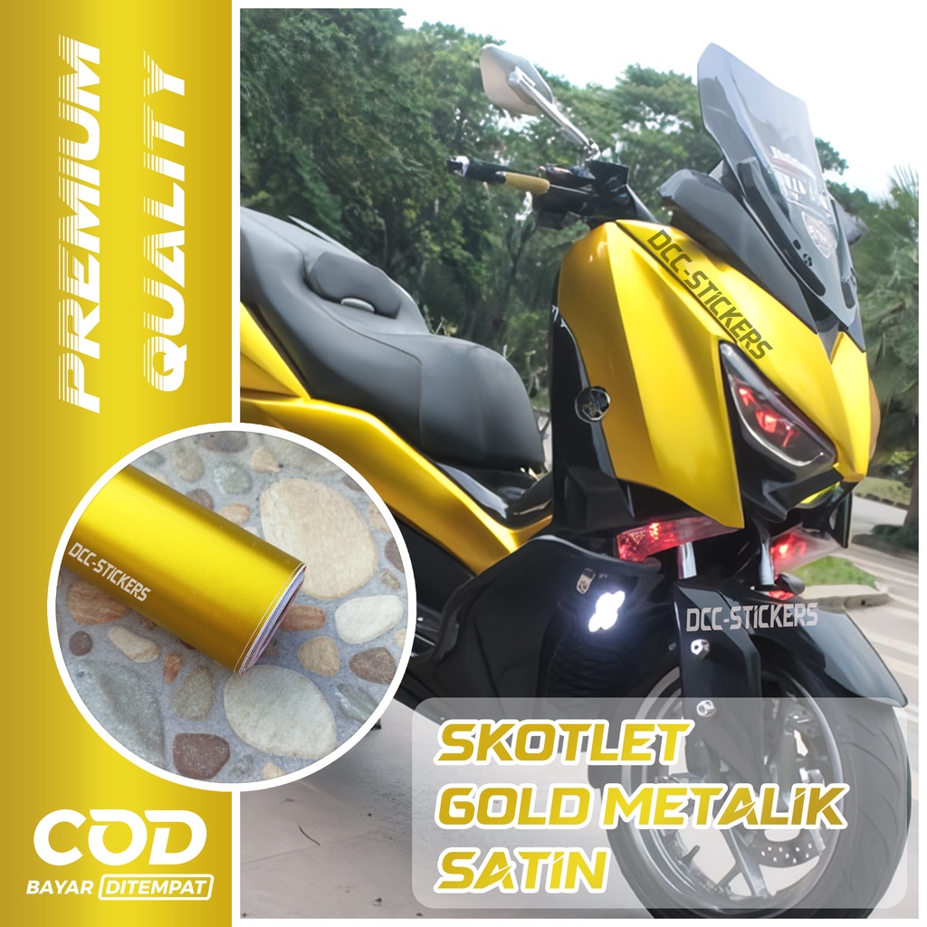 Skotlet Gold Satin Metalik Doff Glossy Scotlite Mettalic Doff Blue Body Sepeda Motor Vynil Decal Emb