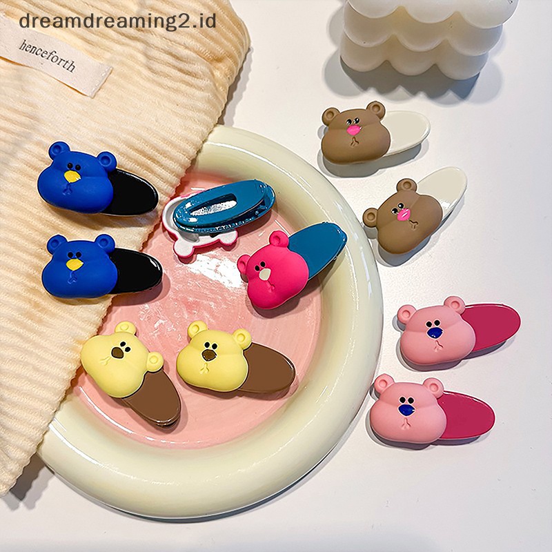 (drea) 2pcs Baru Jepit Rambut Gadis Super Imut Dan Imut Beruang Kecil Klip Kecil Manis Patah Jepit Rambut //