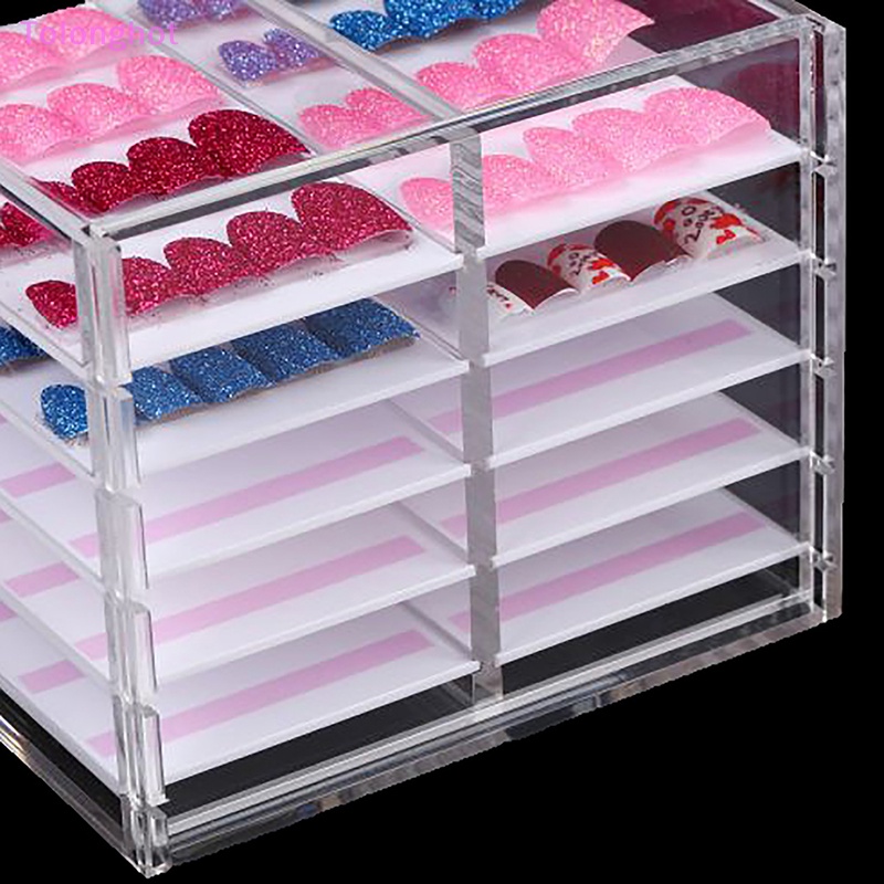 Tolonghot&gt; 5/10lapisan Nail Art Storage Display Box Memakai Armor Transparan Akrilik Kotak Manicure Collector Box Sudah Finishing Packing Kuku Palsu Dengan Baik