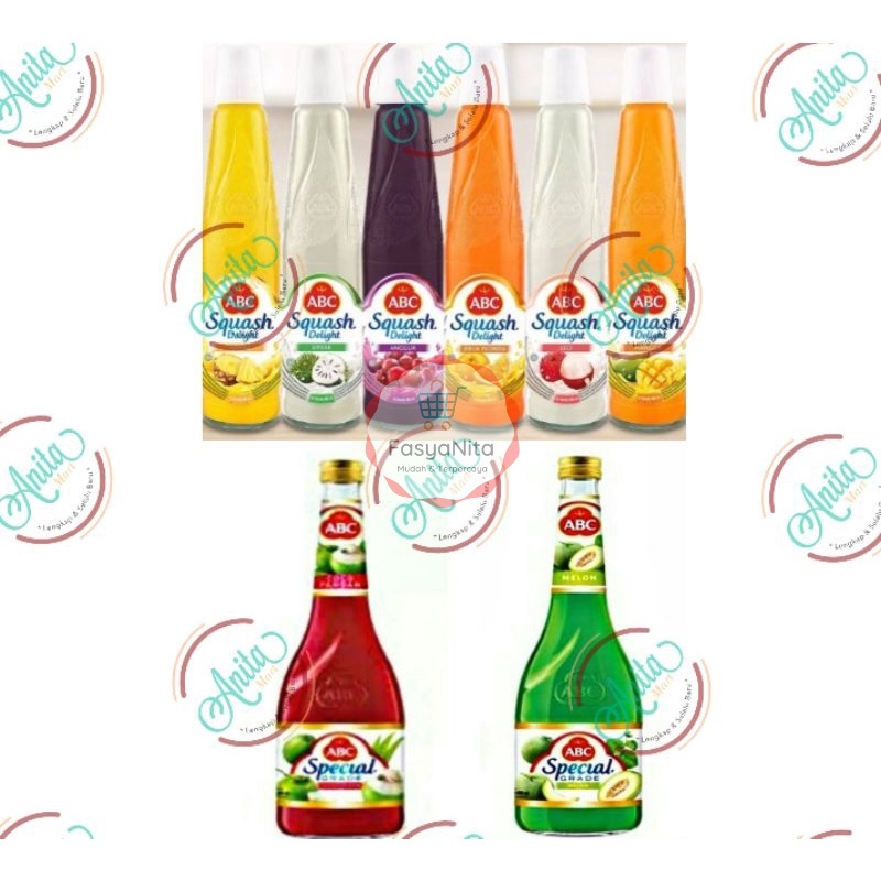 

ABC SIRUP SQUASH DELIGHT BOTOL 6 RASA 460ml - Syrup Grande Melon Cocopandan 485ml