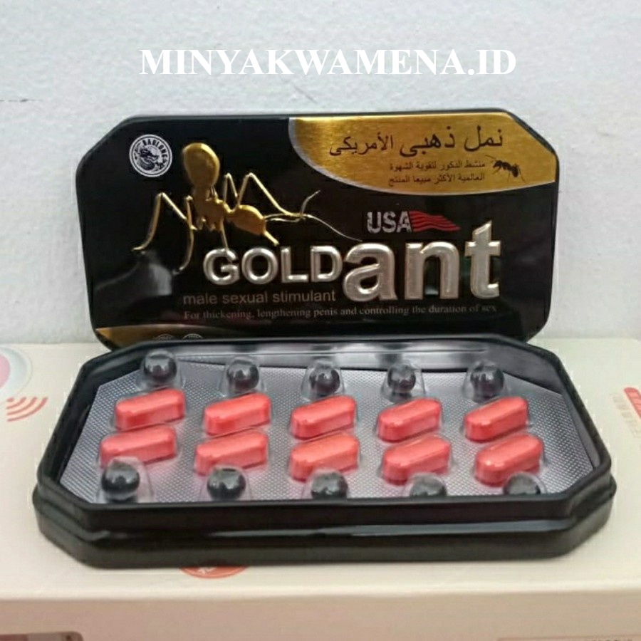 Asli (Bisa COD) Gold Ant USA Original isi 10 pcs Asli Obat ku at bikin tah an la ma di ranjang Halal
