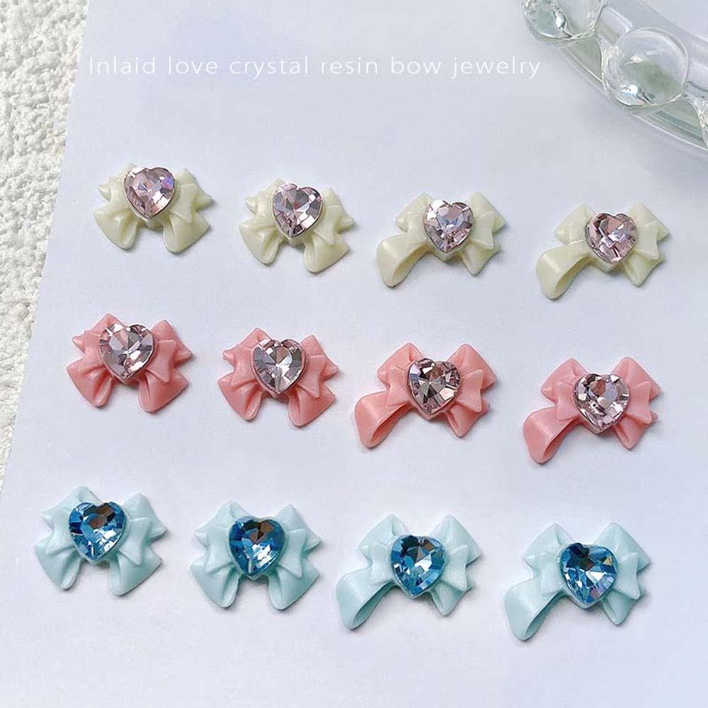 Diy Nail Accessories Heart Bow Nail Charms Ikatan Simpul Hiasan Kuku, DIY Nail Accessories Heart Bow Nail Charms Ikatan Simpul Hiasan Kuku, Manikur Bahan Perlengkapan Kuku Resin