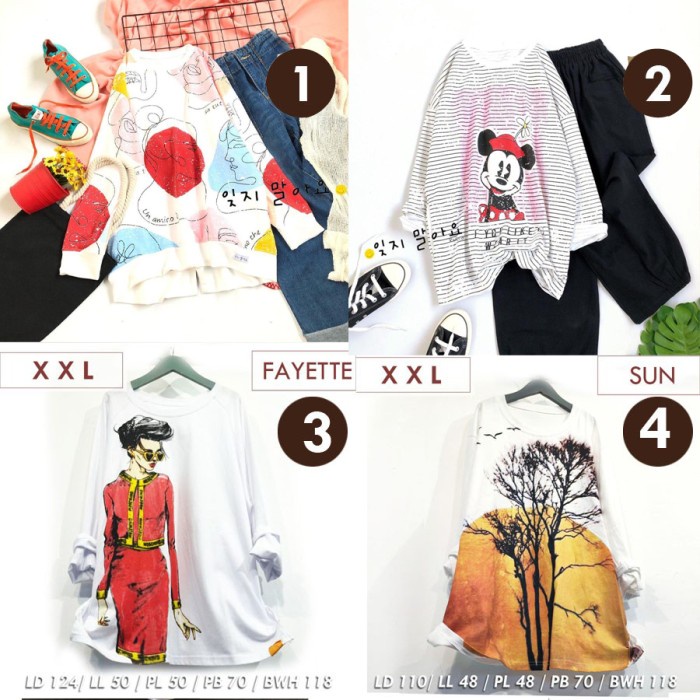 Promo Spesial Terbatas eji KAOS TUNIK PUTIH PREMIUM COLLECTION atasan wanita jumbo muslim 2 - 8