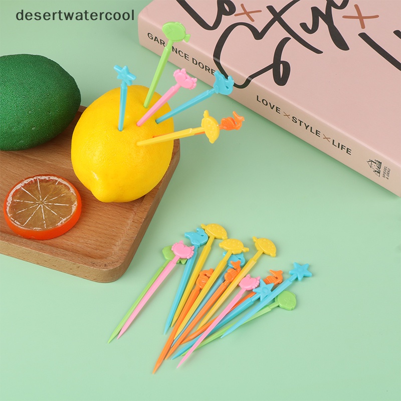 Deid 20Pcs /Set Tusuk Gigi Makanan Hewan Lucu Kartun Tusuk Gigi Bento Garpu Buah Martijn