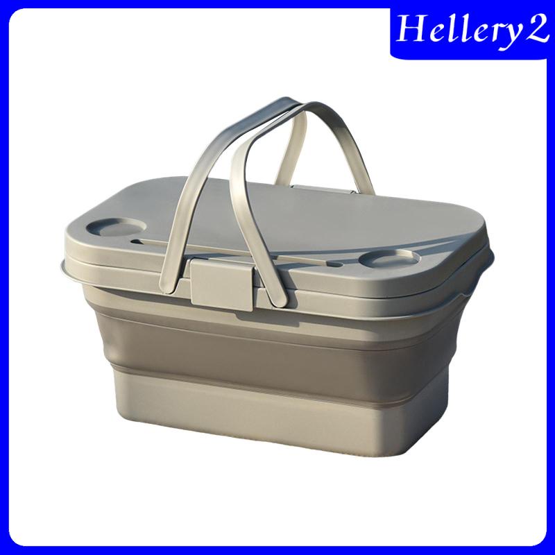 [Hellery2] Keranjang Piknik Dapat Dilipat Foldable Storage Bin Camping Kemah Keranjang Penyimpanan Untuk Dapur