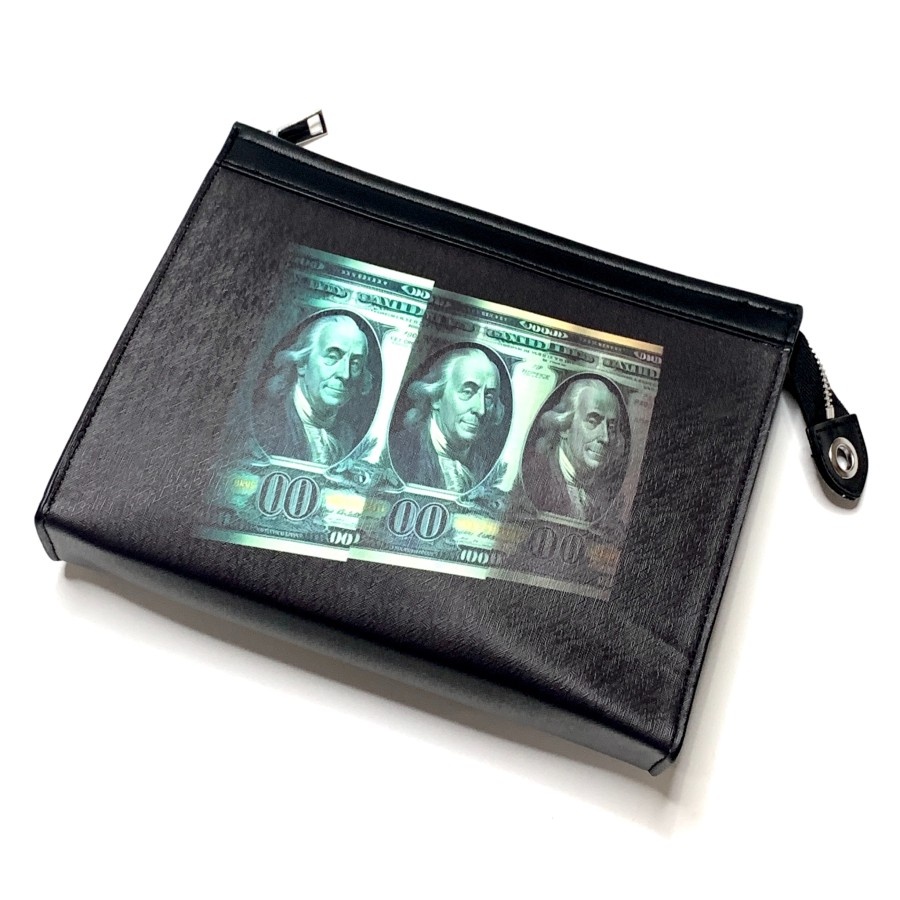 [TERLARIS] Tas Tangan Unisex Clutch Pria Wanita Tas Tangan Kulit DOLLAR BILLS LX_Store