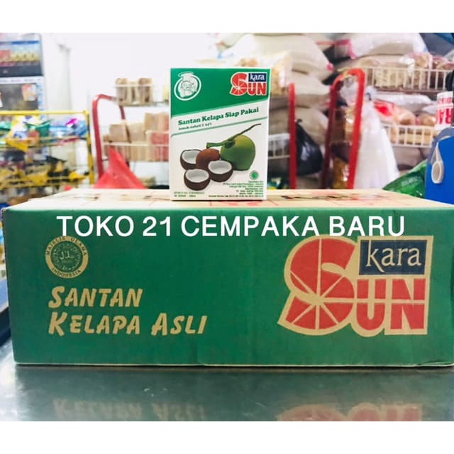 

Sun Kara Santan Kelapa Cair 200ml 1 KARTON isi 12 PCS | Instant 200 ml