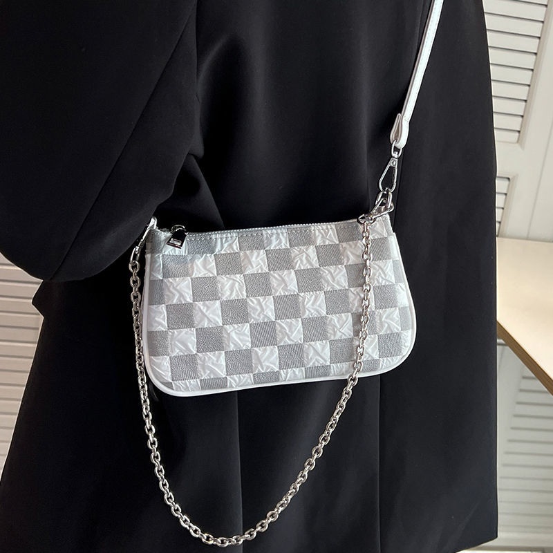 [ COD✅ ] Aroana Bag Tas Kotak-kotak Wanita  Baru Trendi Fashion Musim Panas Tas Kain Tas Bahu Kasual